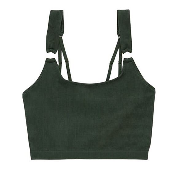 aerie Other - Aerie Seamless Ring Longline Bralette Sycamore Green NWT Size Large